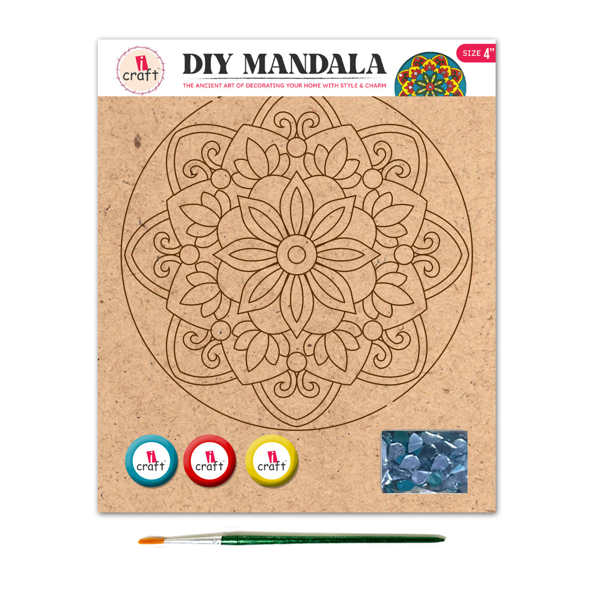 iCraft DIY Mandala Art Kit 4" - SMA 02 Easy Art Decor Kit iCraft